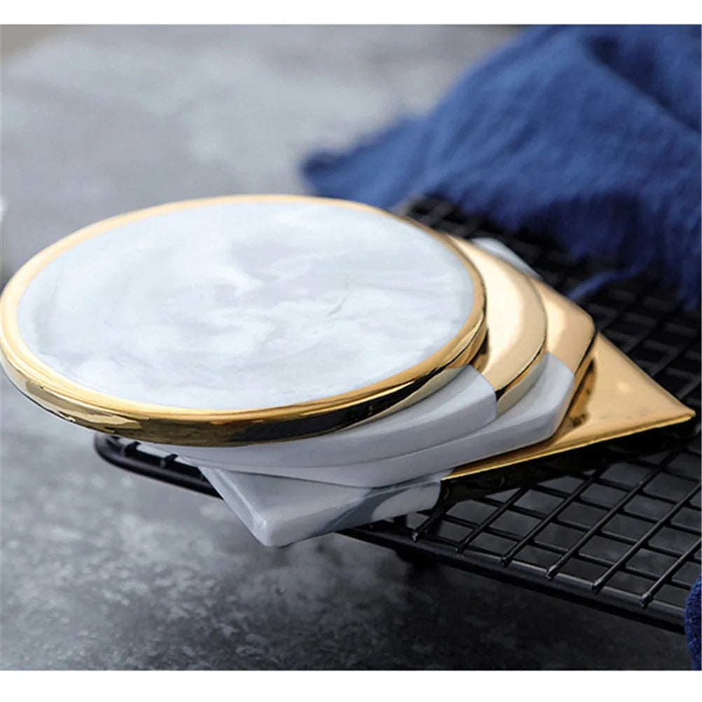 Gold Marble Ceramic Coaster
