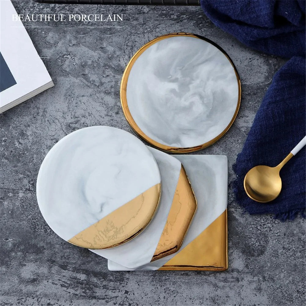 Gold Marble Ceramic Coaster