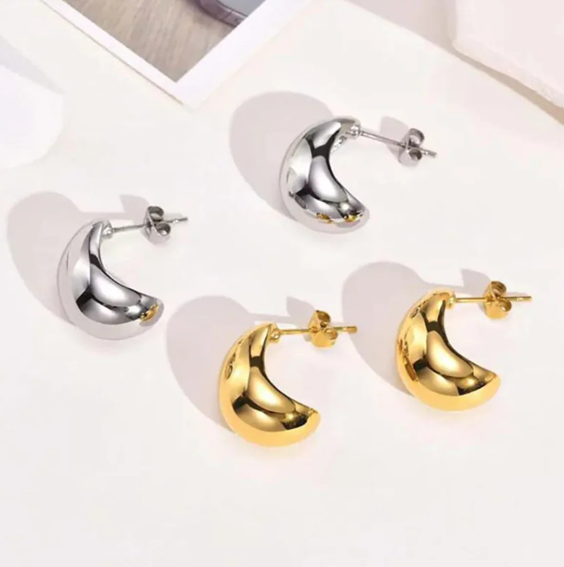 Metal Water Drop Earrings